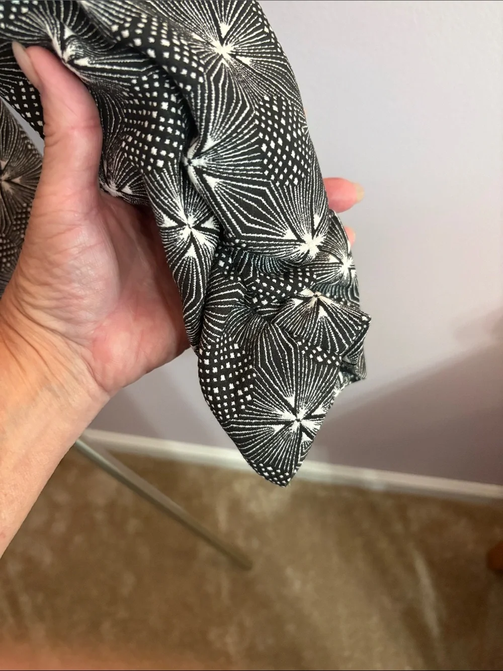 Michael Kors Black and White Starburst Pattern Blazer